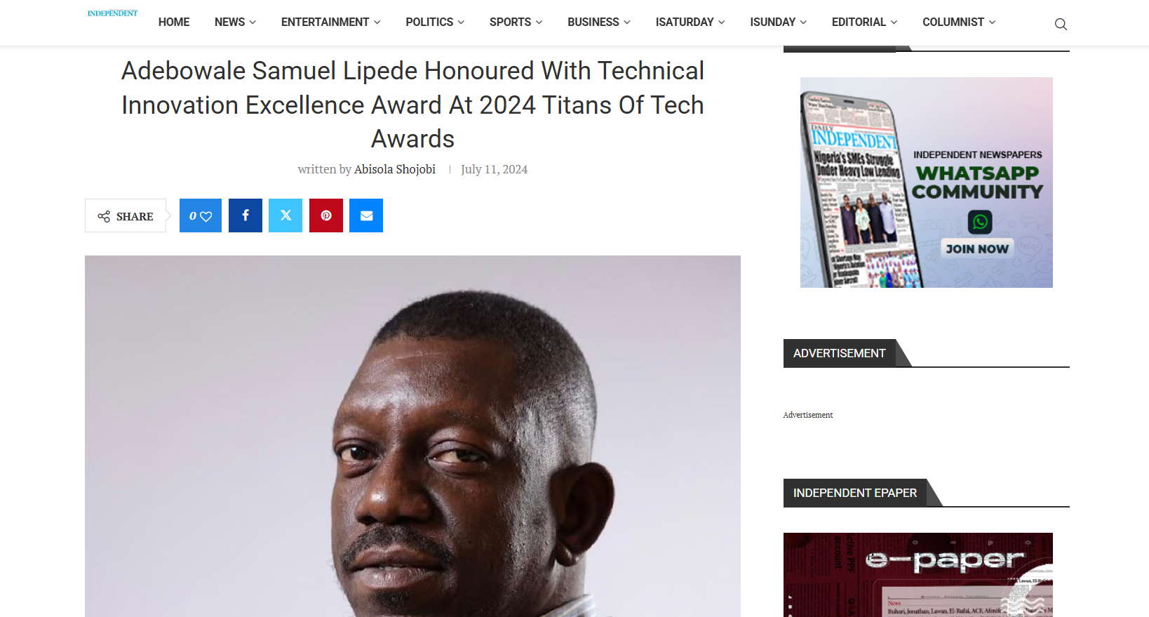 Technical Innovation Excellence Award